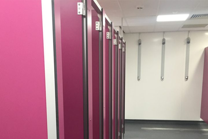 Hygienic Wall Cladding in locker room