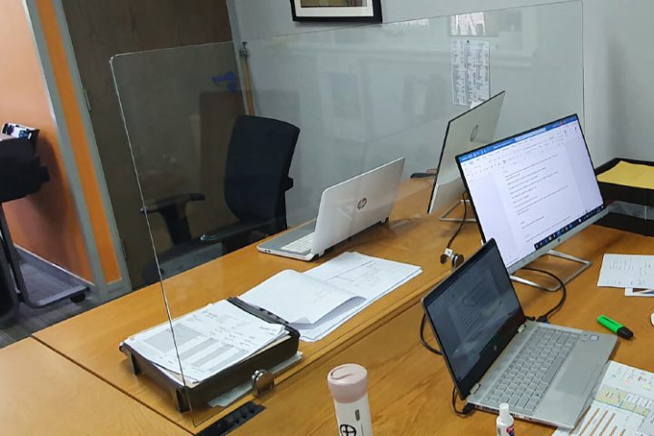 Glass Screen Desk Partition From Clansman Interiors Glasgow