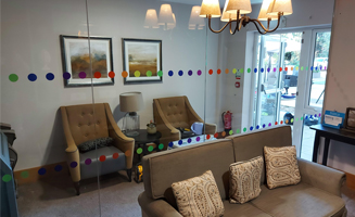 COVID-safe visitor room in care home